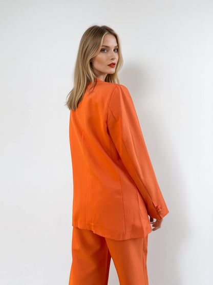 Veste d’ensemble tailleur orange coupe oversize