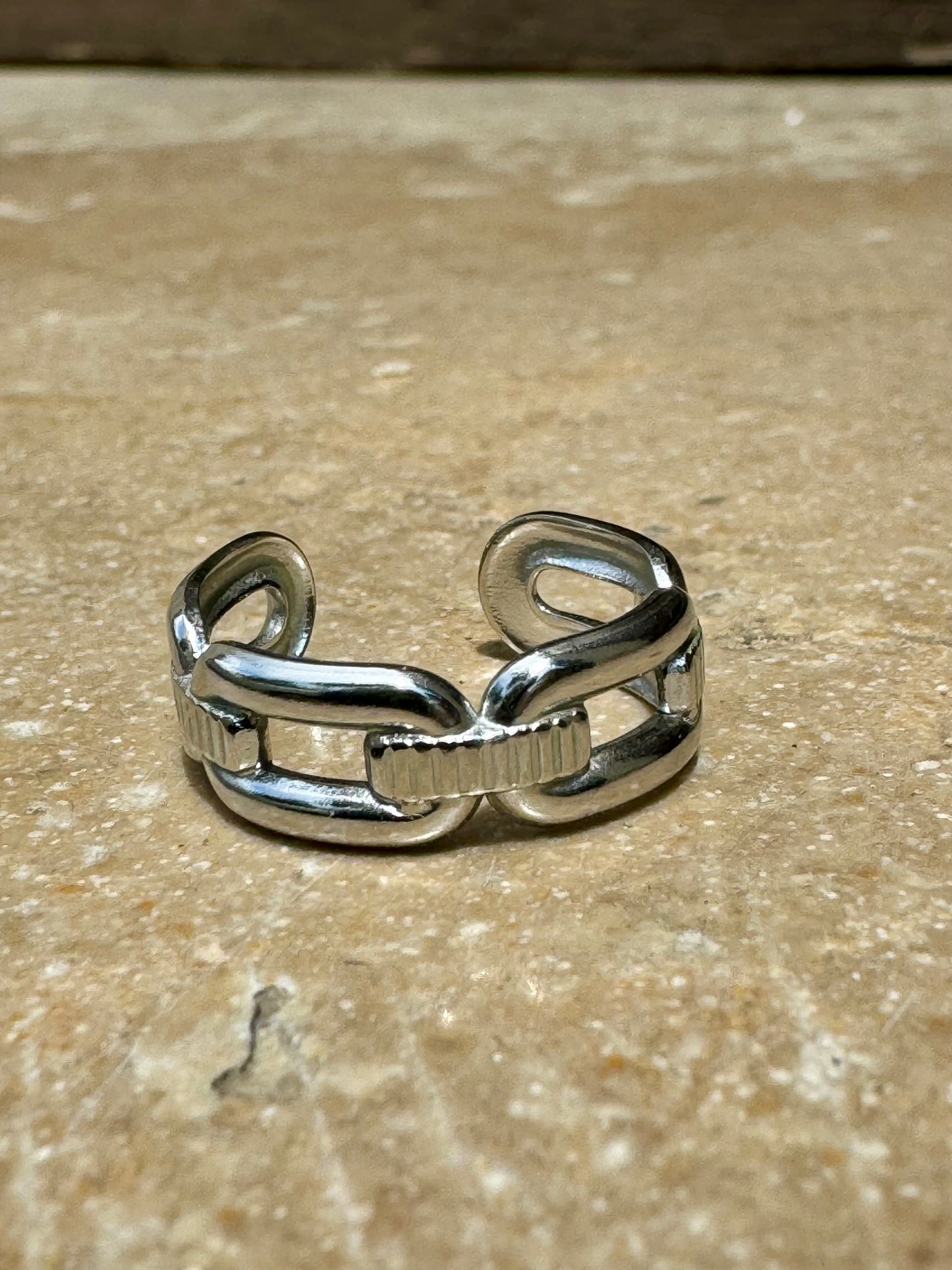 Bague maillon réglable / en acier inoxydable / coloris argent