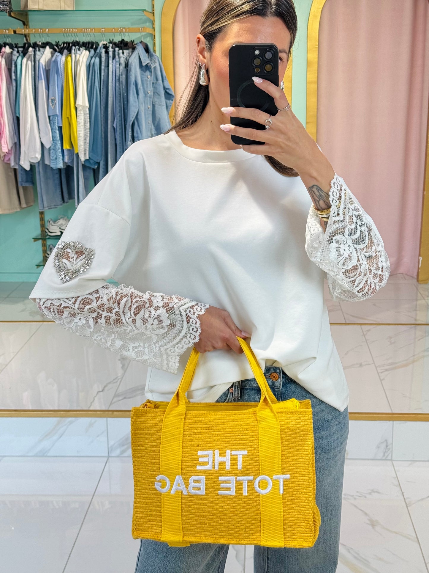 Sac cabas tote bag d’été jaune