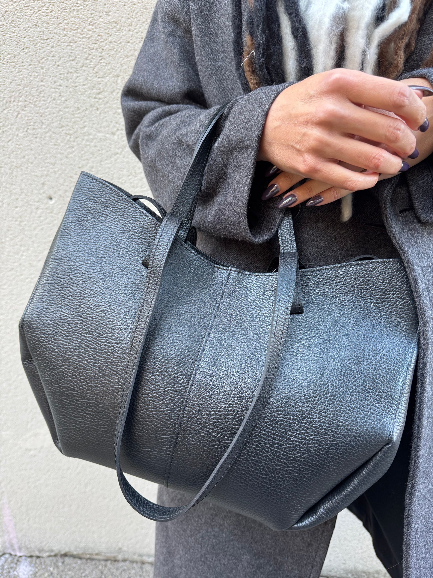 Sac Dupe  En Cuir Grainé - Noir