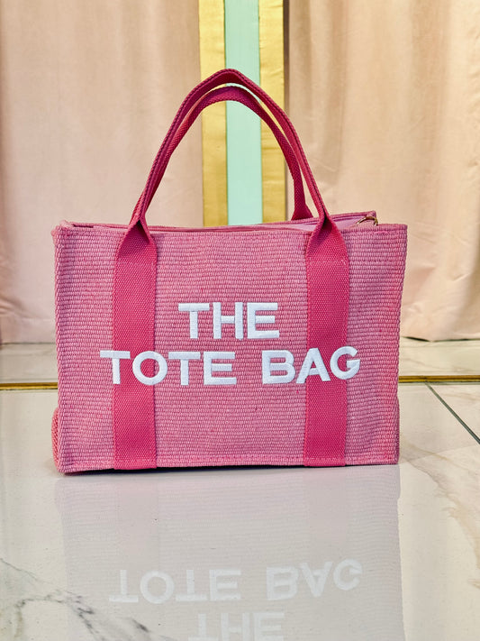 Sac cabas tote bag d’été rose