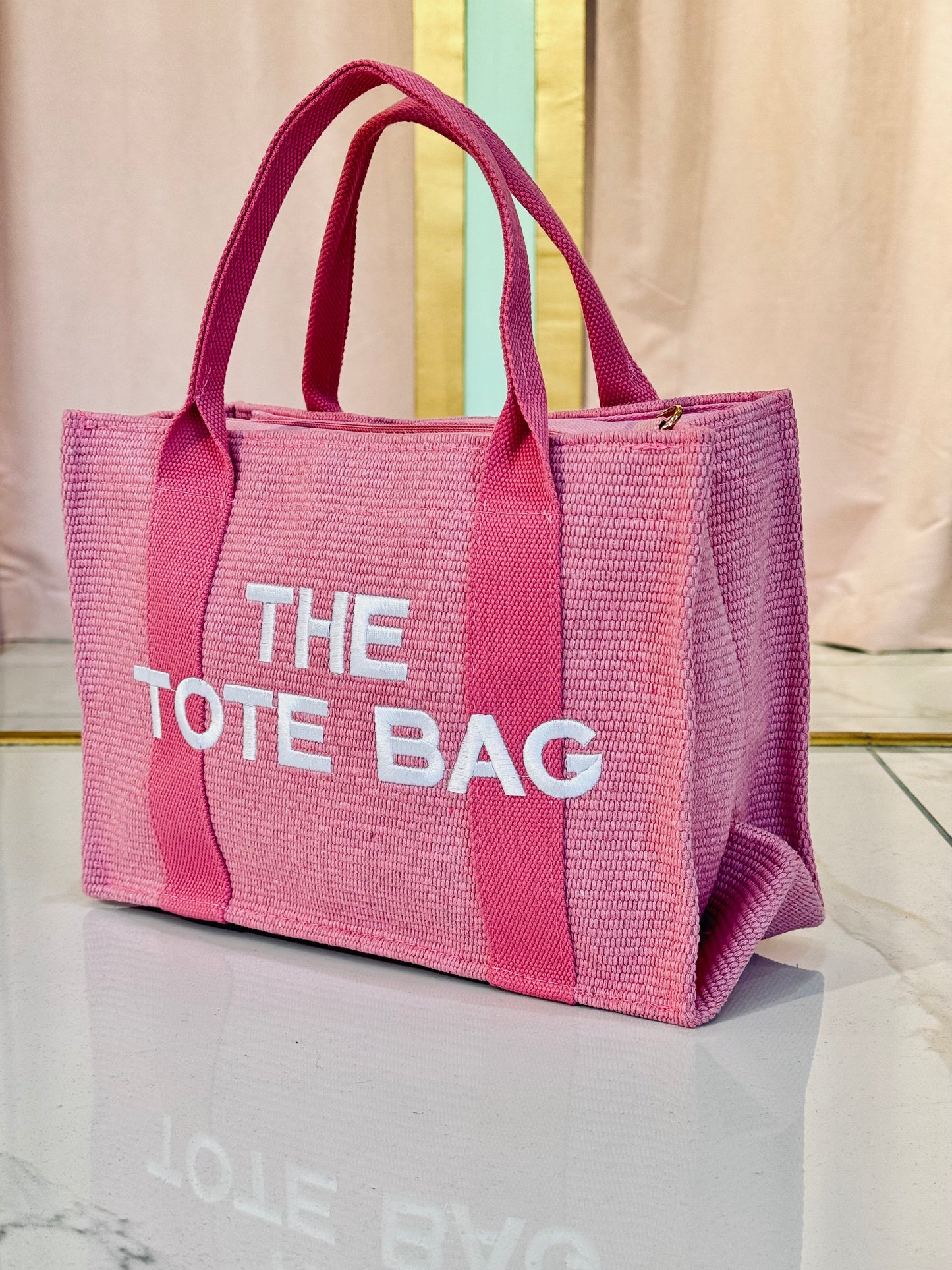 Sac cabas tote bag d’été rose