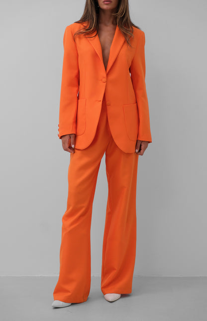 Pantalon d’ensemble tailleur loose orange