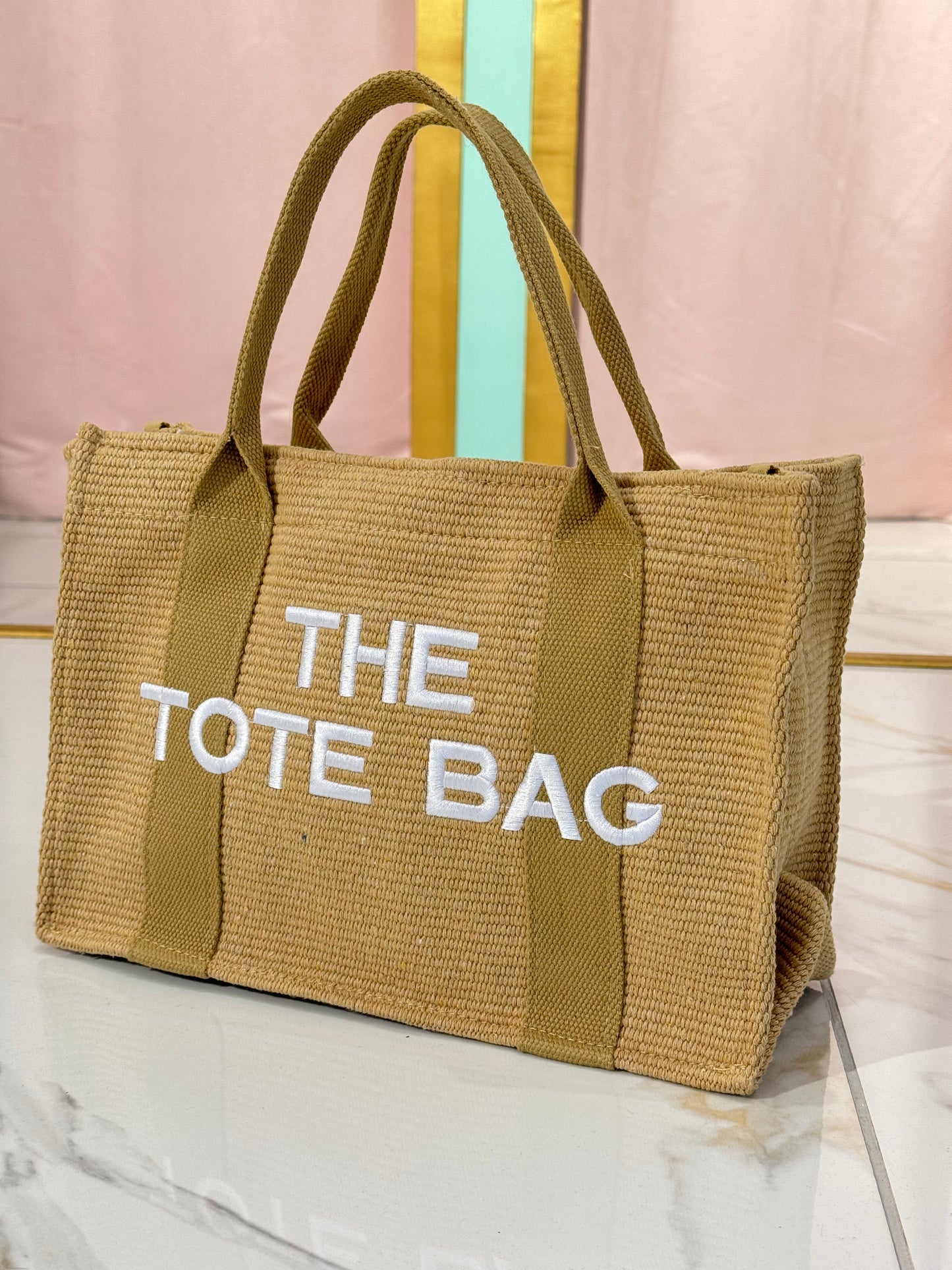 Sac cabas tote bag d’été beige