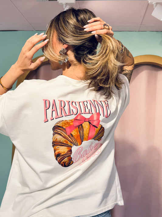 T-shirt Oversize “Croissant” – blanc