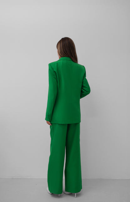 Veste d’ensemble tailleur vert coupe oversize