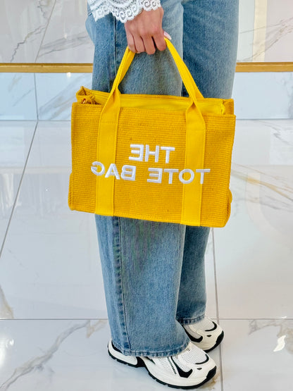 Sac cabas tote bag d’été jaune