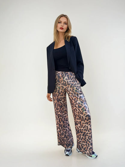 Pantalon léopard en sequins