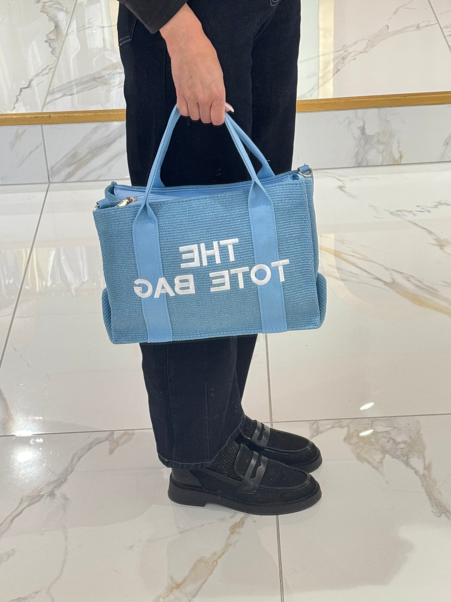 Sac cabas tote bag d’été bleu