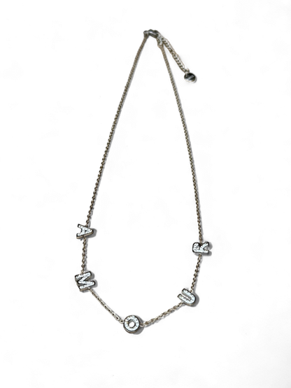 Collier Fin AMOUR Strassé en Acier Inoxydable - Réglable et Disponible en coloris Or ou Argent