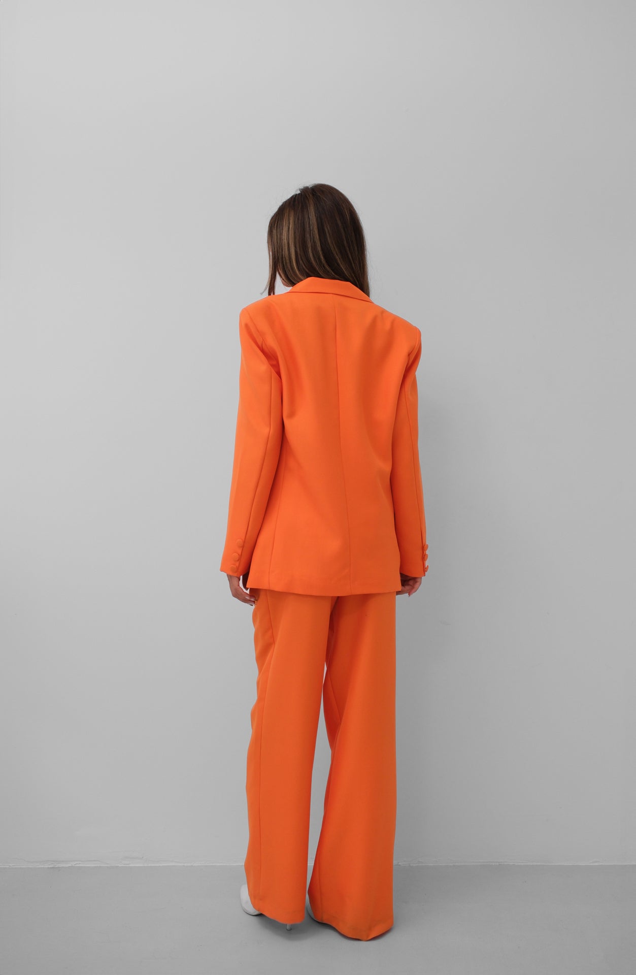 Veste d’ensemble tailleur orange coupe oversize