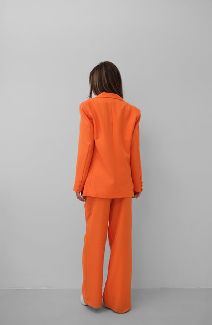 Veste d’ensemble tailleur orange coupe oversize