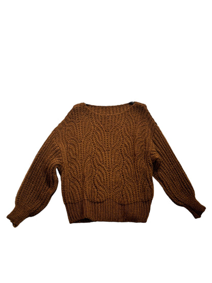 Pull torsadé marron